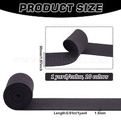 10 Yards 10 Colors Polyester Ultra Wide Thick Flat Elastic Band&nbsp;OCOR-BC0006-39A