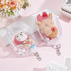 Oval Rectangle Transparent PVC Plastic Storage Zipper Bags&nbsp;ABAG-WH0040-39B