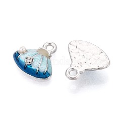 Rack Plating Alloy Rhinestone Enamel Charms&nbsp;ENAM-N065-01P