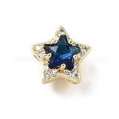 Brass Micro Pave Cubic Zirconia Beads&nbsp;KK-D379-01G