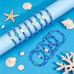 16Pcs 4 Style Handmade Polymer Clay Bead Bracelets&nbsp;BJEW-DR00020