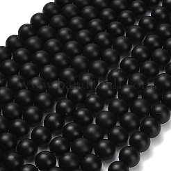 Natural Black Onyx(Dyed & Heated) Beads Strands&nbsp;G-Z024-01B-10mm