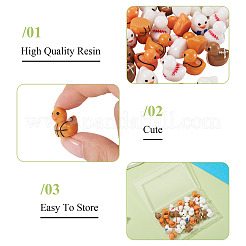 30Pcs 6 Colors Opaque Resin Duck Display Decorations&nbsp;AJEW-TA0003-21