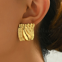 Vintage Irregular Geometric Retro 201 Stainless Steel Stud Earrings&nbsp;LL3840-2