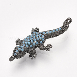Brass Micro Pave Cubic Zirconia Links connectors&nbsp;ZIRC-S061-91B