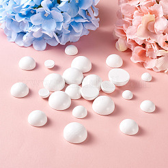 120Pcs 4 Styles Spray Painted White Wood Cabochons&nbsp;WOOD-TA0001-52