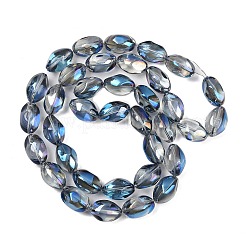 Electroplated Glass Oval Beads Strands&nbsp;EGLA-F026-A12