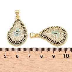 Brass Micro Pave Cubic Zirconia Pendants&nbsp;KK-C170-22G