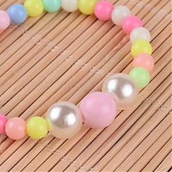 Round Opaque Acrylic Beaded Stretch Kids Bracelets&nbsp;BJEW-JB02306