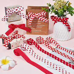 5Pcs 5 Styles Double Sided Polyester Ribbons&nbsp;OCOR-BC0005-43