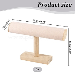 Wood & Velvet T Bar Bracelet Display Stands&nbsp;ODIS-WH0061-40B