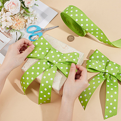Large Polka Dot Polyester Ribbon&nbsp;OCOR-WH0112-002B