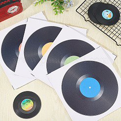 4 Sheets 4 Colors Square Plastic Vinyl Records Waterproof Decorative Stickers&nbsp;DIY-WH0349-146