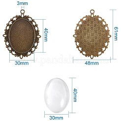 Oval Clear Glass Cabochon Cover&nbsp;DIY-PH0018-96AB