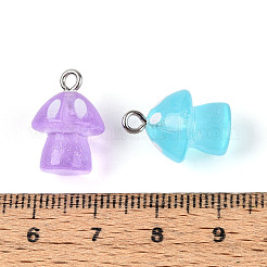 Luminous Transparent Resin Pendants&nbsp;RESI-T059-14