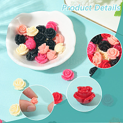 50Pcs 5 Colors Synthetic Coral Carved Beads&nbsp;CORA-SC0001-12