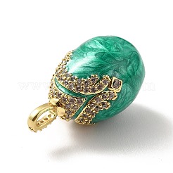 Rack Plating Brass Micro Pave Cubic Zirconia Enamel Pendants&nbsp;KK-M230-10G