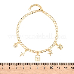 Brass Charm Bracelets&nbsp;BJEW-F545-01C-G