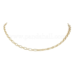 4MM Brass Textured Figaro Chain Necklaces for Women&nbsp;NJEW-JN06140