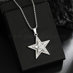 Alloy Crystal Rhinestone Pendant Star Necklaces for Men&nbsp;WGA2264-01