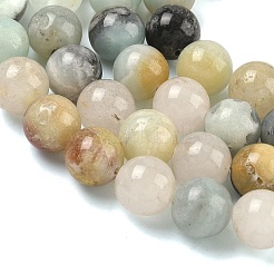 Natural Flower Amazonite Beads Strands&nbsp;G-G692-01-10mm