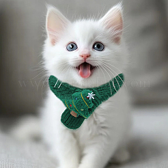 2Pcs 2 Colors Christmas Polyester Pet Scarf&nbsp;AJEW-GF0012-46B
