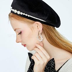 2 Pairs Natural Pearl Beaded Ring Dangle Hoop Earrings for Girl Women&nbsp;EJEW-NB0001-06