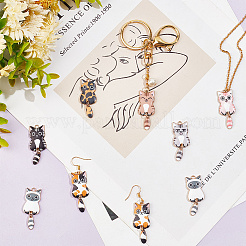 42Pcs 7 Colors Light Gold Rack Plating Alloy Enamel Pendants&nbsp;ENAM-OC0001-17