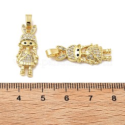 Girl Brass Micro Pave Cubic Zirconia Pendants&nbsp;KK-M325-15B-G
