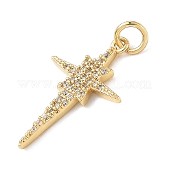Brass Micro Pave Cubic Zirconia Pendants&nbsp;KK-D357-31G