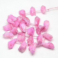 Electroplate Gemstone Natural Quartz Crystal Beads Strands&nbsp;G-L135-03