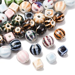 56Pcs 14 Styles Handmade Porcelain Beads&nbsp;PORC-FS0001-30