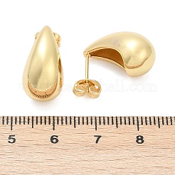 Rack Plating Brass Teardrop Stud Earrings&nbsp;EJEW-R150-05G