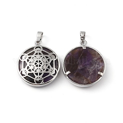 Natural Amethyst Pendants&nbsp;G-P498-04P-26