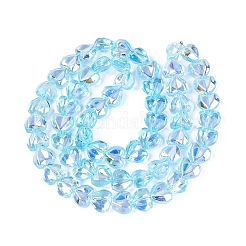 Electroplate Transparent Glass Beads Strands&nbsp;X-EGLA-N056-01A-04