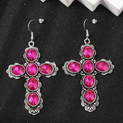 Alloy Glass Dangle Earrings for Women&nbsp;LS-EJEW-U053-03AS-02