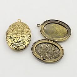 Brass Locket Pendants&nbsp;X-ECF133-1AB