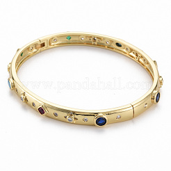 Adjustable Brass Micro Pave Cubic Zirconia Bangles&nbsp;BJEW-Q700-003-NF