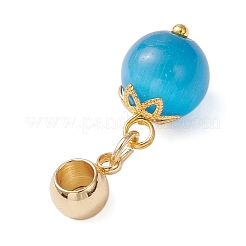 Round Cat Eye European Dangle Charms&nbsp;PALLOY-JF04332