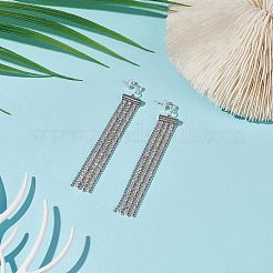 304 Stainless Steel Ball Chains Tassel Stud Earrings&nbsp;EJEW-TA00196