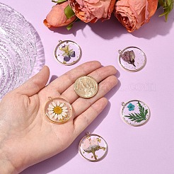 5Pcs 5 Styles Transparent Clear Epoxy Resin Pendants&nbsp;RESI-YW0004-21