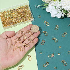 100Pcs Tibetan Style Hook and Eye Clasps&nbsp;FIND-PH0060-09AG