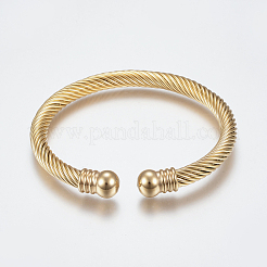 Ion Plating(IP) 304 Stainless Steel Torque Bangles&nbsp;BJEW-G584-05C