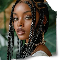6Pcs 3 Styles Alloy Hair Coil Cuffs&nbsp;OHAR-SC0001-11B