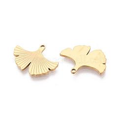 Textured 304 Stainless Steel Leaf Shape Pendants&nbsp;STAS-T073-01G