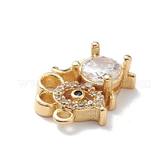 Rack Plating Brass Micro Pave Cubic Zirconia Charms&nbsp;KK-P231-01G
