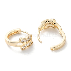 Brass Micro Pave Clear Cubic Zirconia Hoop Earrings&nbsp;EJEW-C121-06G