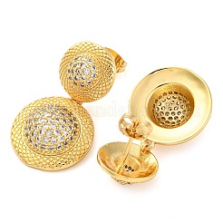 Rack Plating Brass Pave Clear Cubic Zirconia Stud Earrings&nbsp;EJEW-S245-02G