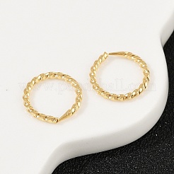 Brass Twist Ring Hoop Earrings&nbsp;EJEW-F378-01G