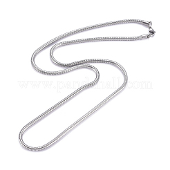 Non-Tarnish 304 Stainless Steel Round Snake Chains Necklaces&nbsp;NJEW-G340-02P